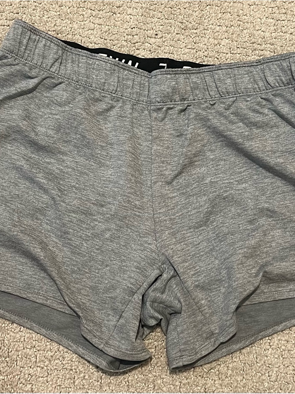 Nike Gray Dri-FIT Athletic Shorts with Black Branded Waistband